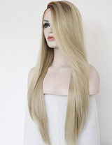 Brooke - Lace Front Heat Resistant Long Blonde Ombre Straight Wig - Queenie Wigs