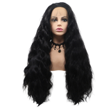 CHARLOTTE - Lace Front Long Wavy Black Wig - by Queenie Wigs