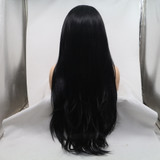 EVELYN - Lace Front Long Wavy Black Wig - by Queenie Wigs