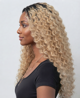 FELICITY - Lacefront Ombre Warm Blonde Tight Spiral Curl - by Queenie Wigs