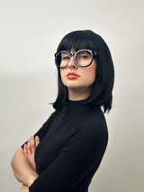 Incredible Edna Cosplay Black Bob Wig with Bangs and Glasses by Allaura