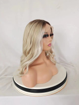 GEMMA - Lacefront Ombre Blonde Blend Long Wavy Bob - by Queenie Wigs