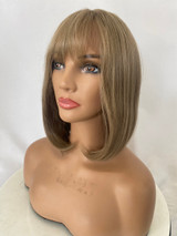 ARIANA - Lace Front Light Brown Straight Bob with Fringe - by Queenie Wigs