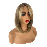 CALISTA - Lace Front Ombre Ash Blonde Straight Layered Bob - by Queenie Wigs