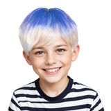 Crayola Colour-Me White Short Sides Wig Set - Customisable Washable Wig for Kids, Cosplayers & Creatives - includes Markers & Wig Stand