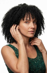 DEE - Lace Front Black Spiral Curls Short Wig - by Queenie Wigs