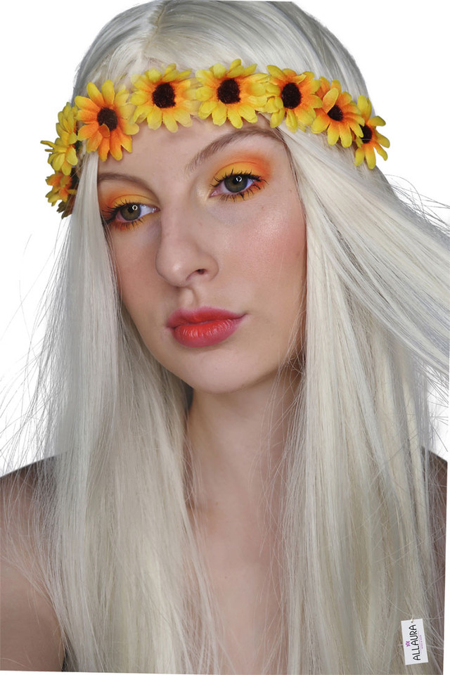 Happy Hippy 60's Long Blonde Costume Wig (High Quality Fibre) - by Allaura
