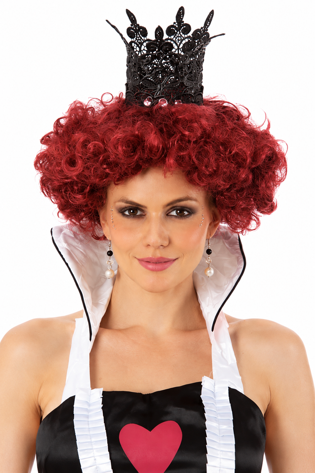 Queen Of Hearts Red Maroon Costume Wig - by Allaura
