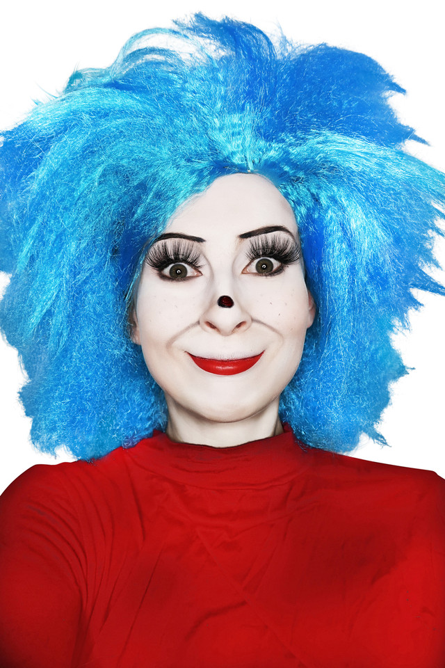 Thing 1 Thing 2 Wig Inspired Blue Dr Seuss Costume Book Week Wigs (Unisex) - by Allaura