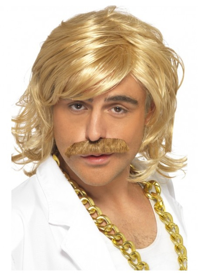 Game Show Host Costume Wig and Tash