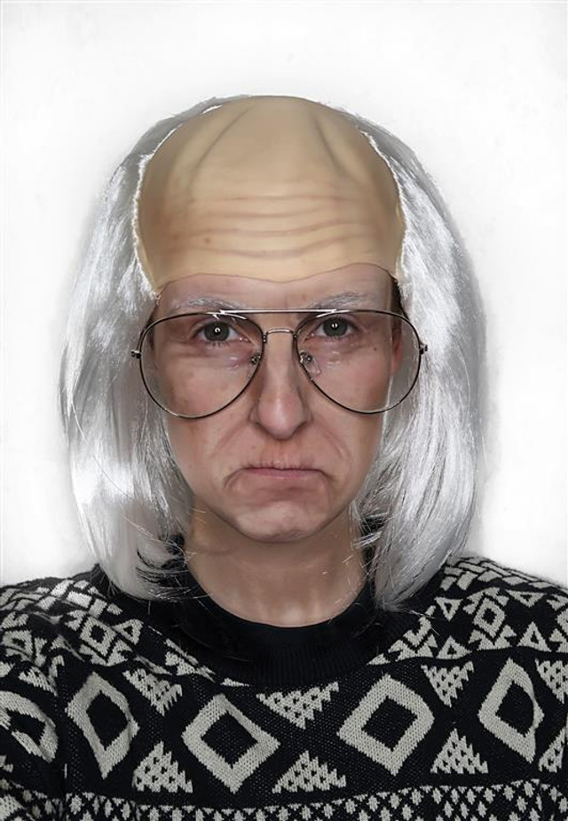 Grandpa Old Man White Grandad Bald Costume Wig