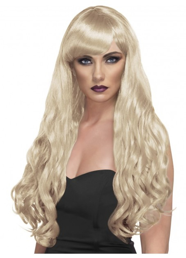 Desire Long Blonde Wavy Costume Wig with Fringe