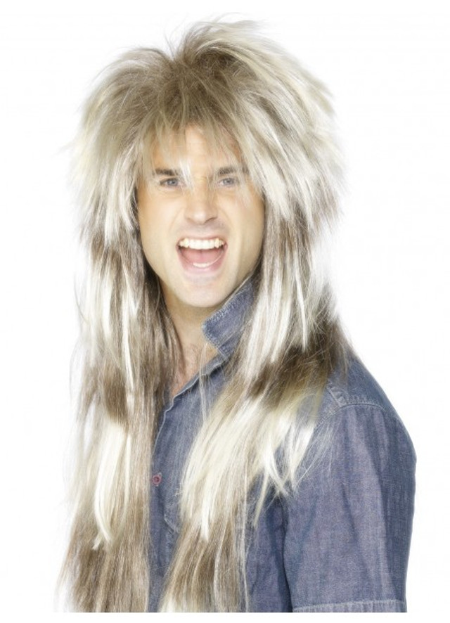 Blonde and Brown 80's Mega Mullet Costume Wig