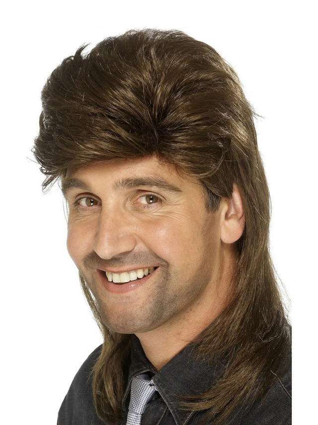 Mullet - Brown Mullet 80's Costume Wig