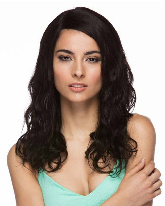 DELUXE Becca (Natural Black) Brazilian Remy Lace Front Human Hair Wig by Elegante