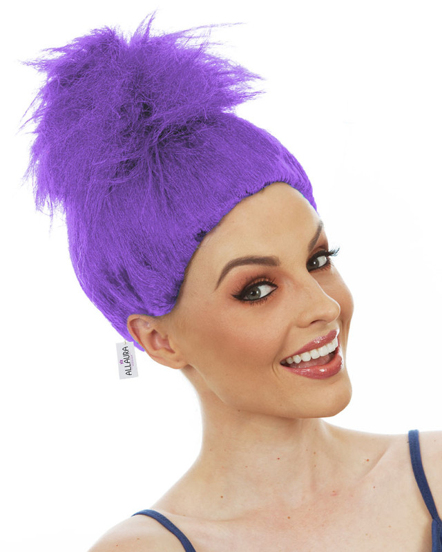 Purple Troll Doll / Gnome Fluffy Costume Wig - by Allaura