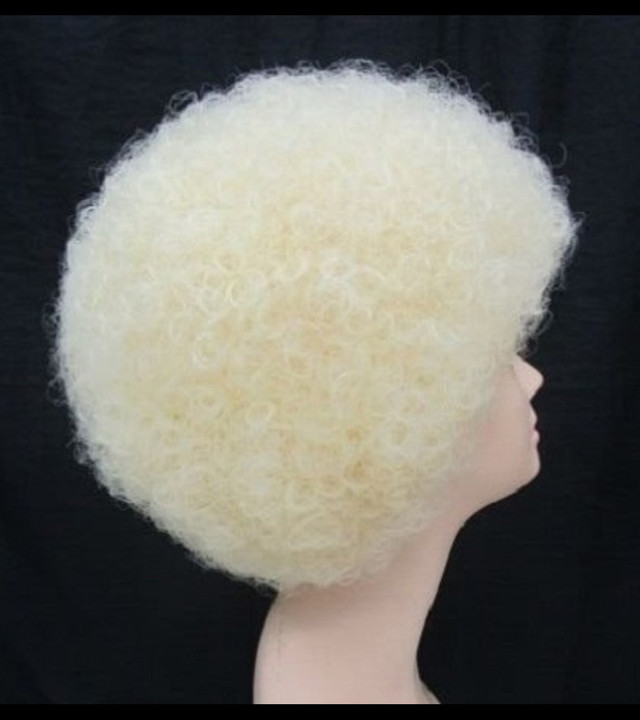 Kath n Kim Permed Blonde Afro 70's Costume Wig