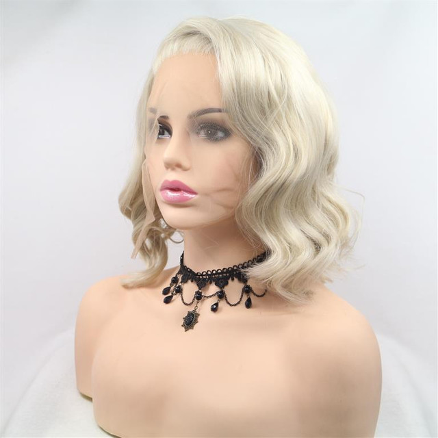 LILITH - Lace Front Blonde Wavy Bob Wig - by Queenie Wigs