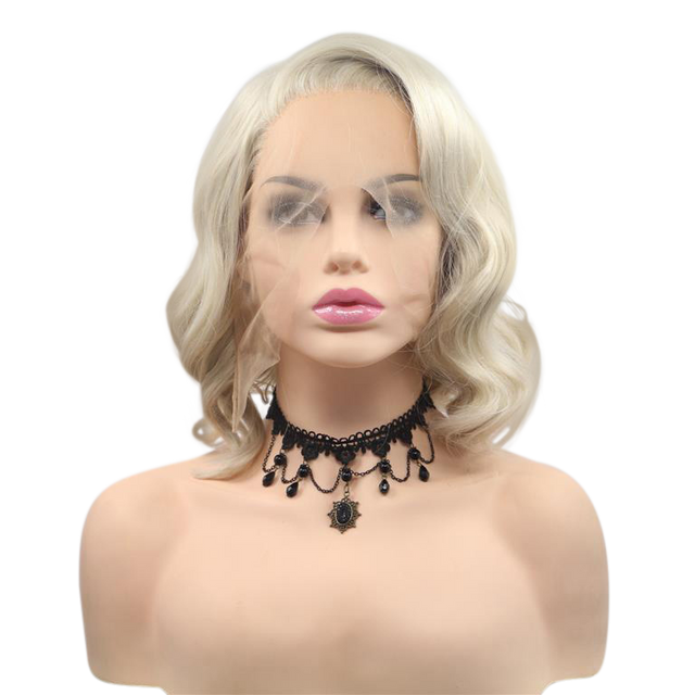 LILITH - Lace Front Blonde Wavy Bob Wig - by Queenie Wigs