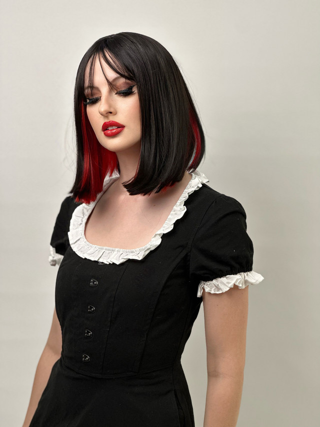 Black & Red Two Tone Heat Resistant Bob  - by Allaura