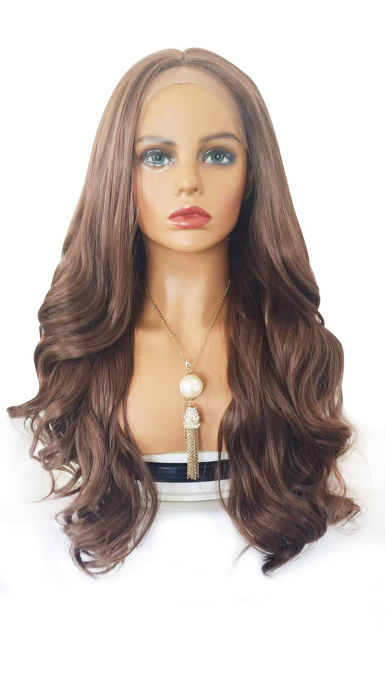 BAILEY - Lacefront Chestnut Brown Waves - by Queenie Wigs