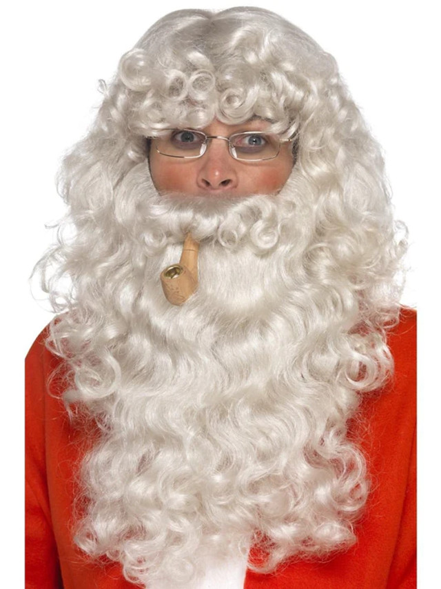 Deluxe Santa Dress Up Kit with wig, beard, glasses and pipe