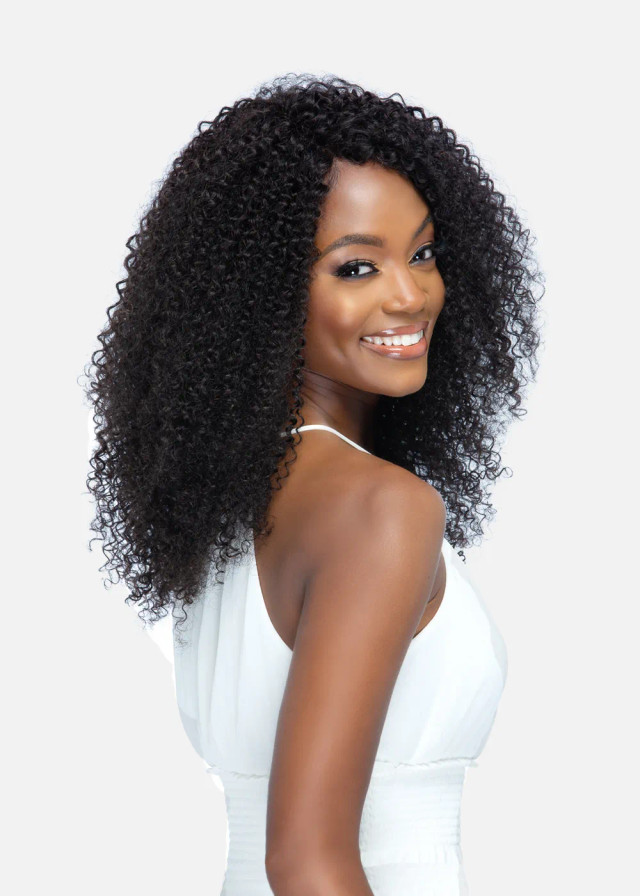 VANILLA - 100% BRAZILIAN REMI HUMAN HAIR LACE FRONT 19 INCH SPIRAL CURLS - NATURAL BLACK by Vivica Fox