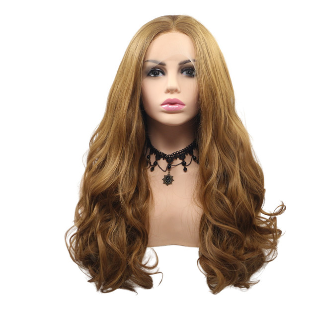ELOISE - Lace Front Light Brown Curly Wig - by Queenie Wigs