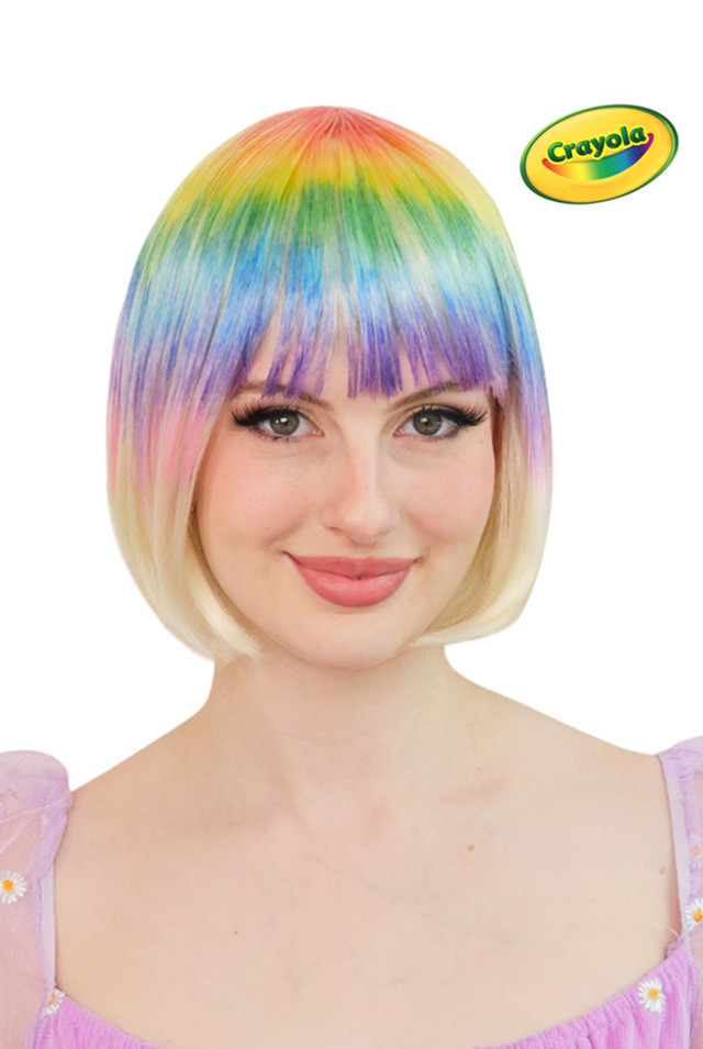 Crayola Colour-Me Blonde Bob Wig Set - Customisable Washable Wig for Kids, Cosplayers & Creatives - includes Markers & Wig Stand Crayola Colour-Me Blonde Bob Wig Set - Customisable Washable Wig for Kids, Cosplayers & Creatives - includes Markers & Wig Stand