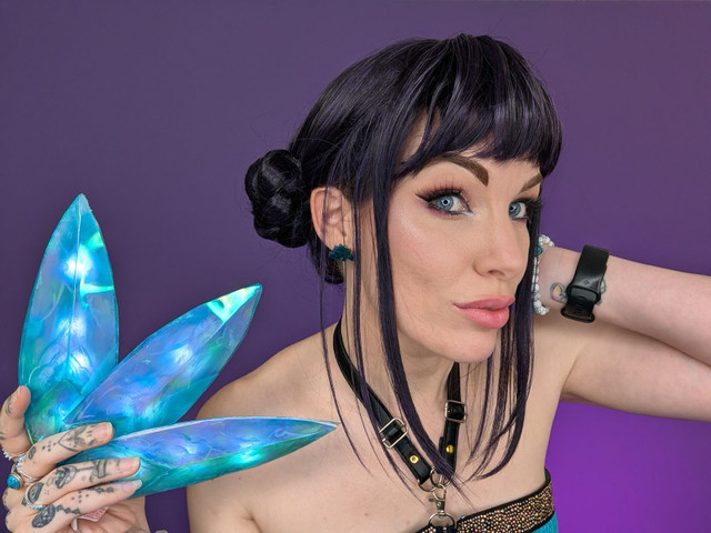 KPop Hunter Zoey Wig Black/Blue Buns with Short Bangs