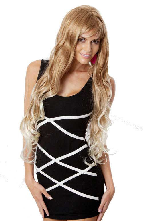 BRITNEY - Kanekalon Blonde 32" Extra Long Wavy Wig - by Allaura