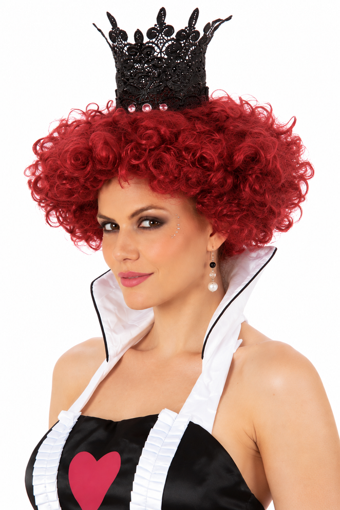 Queen Of Hearts Red Maroon Costume Wig - by Allaura