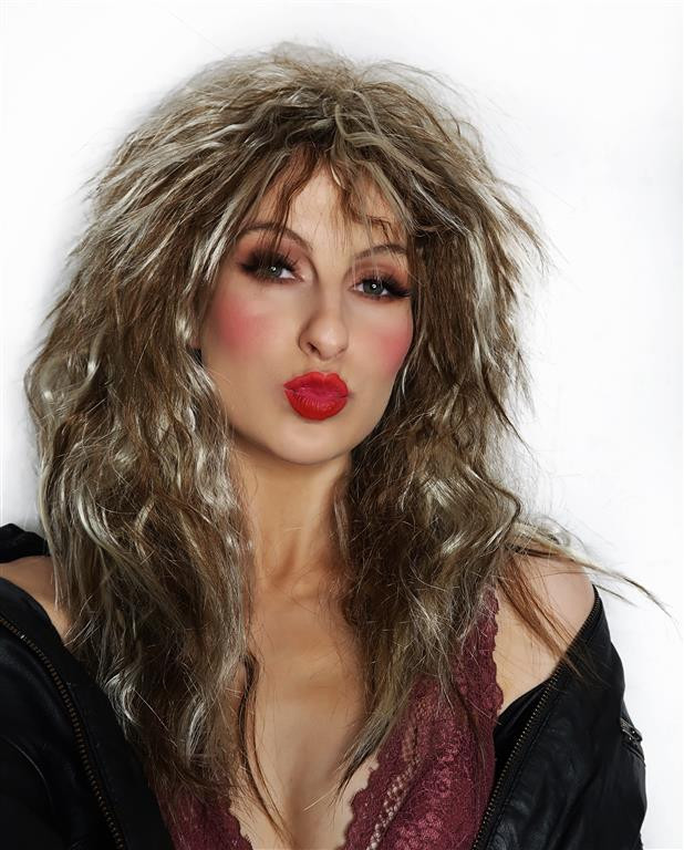 80s Pop Icon Two Tone Grey Tina Turner Wig main image 1