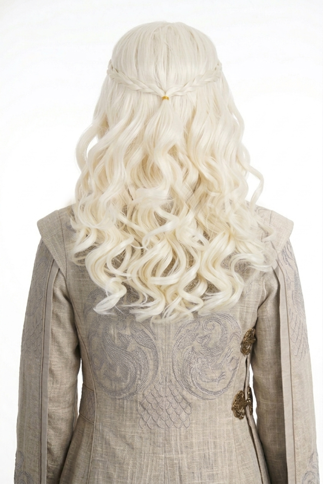 DELUXE Blonde  Medieval Dragons Braids Renaissance Blonde Costume Wig - by Allaura