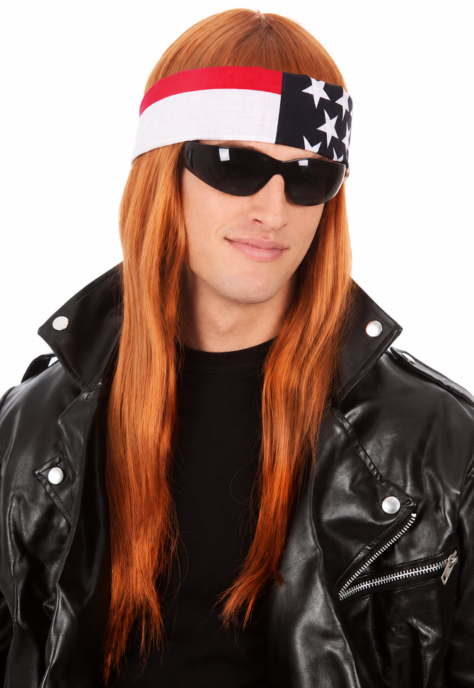 Axl Rocker Costume Wig with Bandana