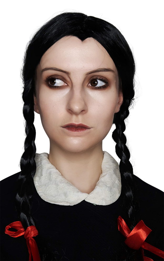 Wednesday Addams Black Plaits Costume Wig - by Allaura