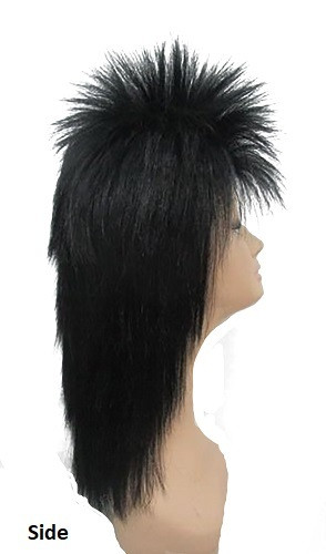 Mullet - 80's Black Spiky Mullet Costume Wig