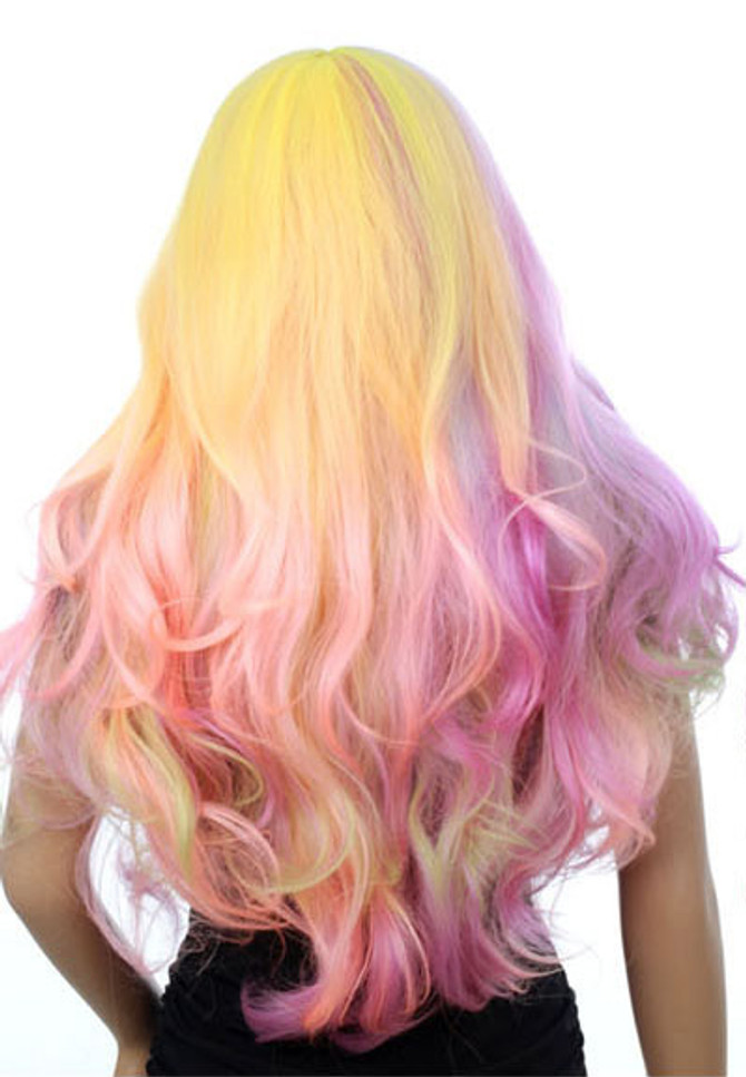 DELUXE Pastel Rainbow Long Fashion Wig - by Allaura