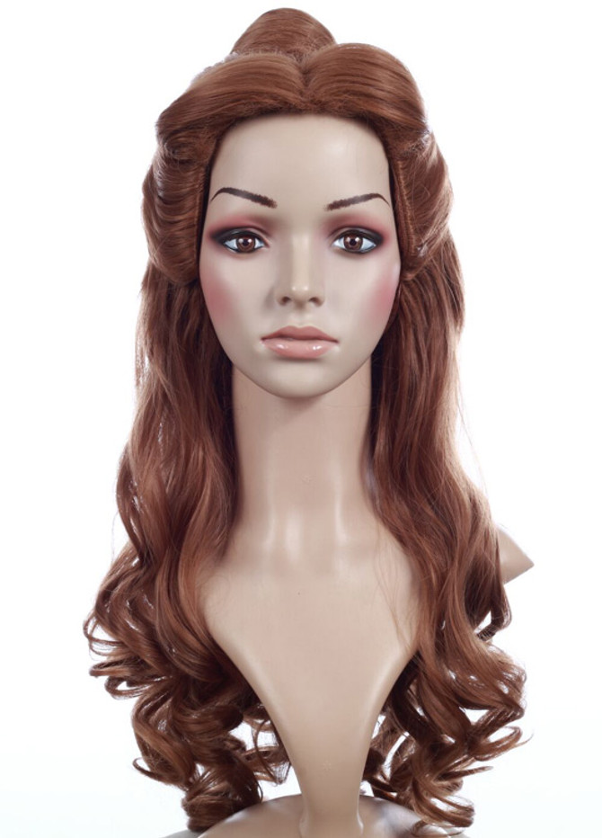 BELLE - DELUXE Beauty and the Beast Brown Bun Wig - by Allaura