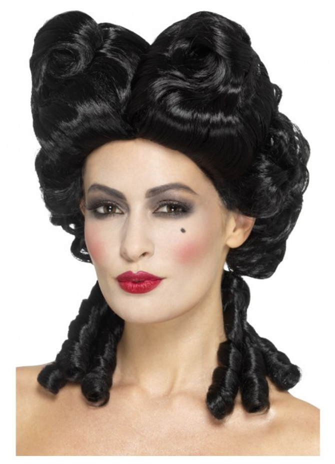 Gothic Baroque Geisha Vintage Black Costume Wig