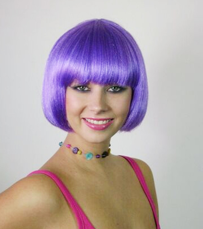 Deluxe Classic Purple Bob Costume Wig