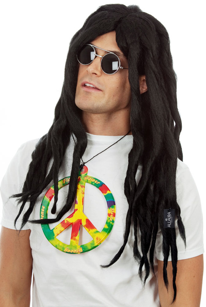 Rasta Dreadlocks Hippie Black Bob Marley Style Costume Wig