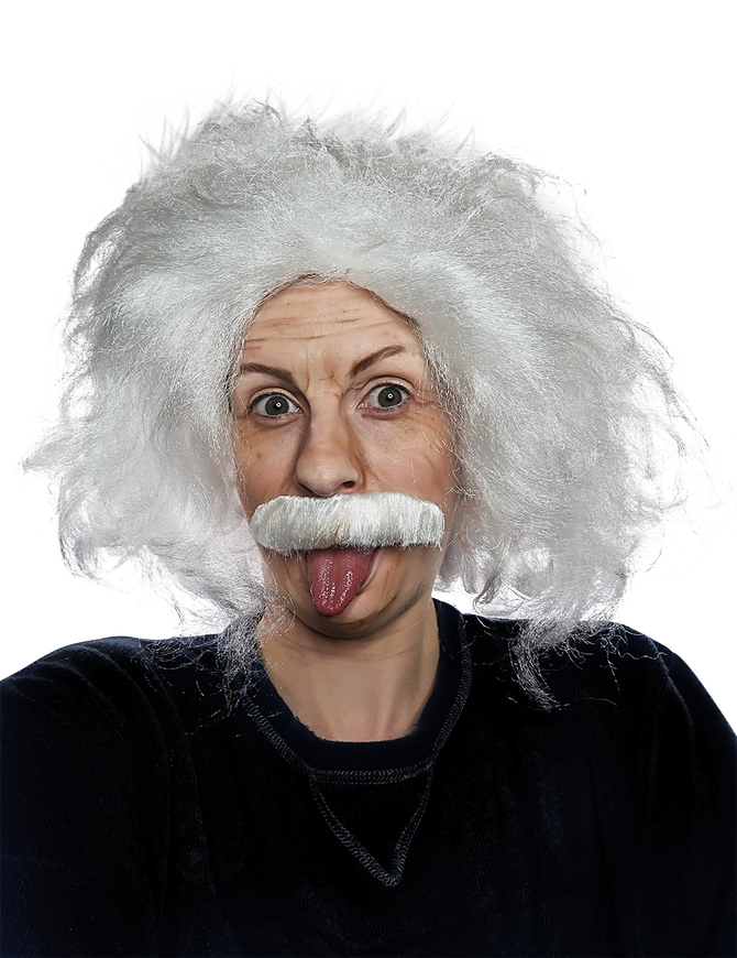 Einstein White Costume Wig and Mo - by Allaura