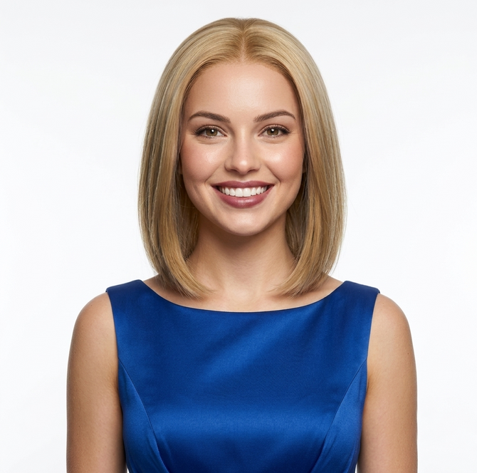 AELLA - Lace Front Honey Blonde Bob Wig - by Queenie Wigs