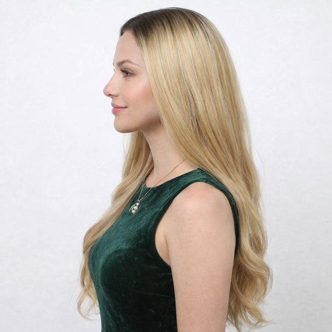 MADDIE - Lace Front Long Golden Blonde Wavy Ombre Wig - by Queenie Wigs