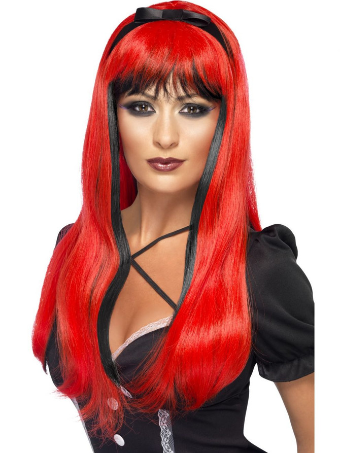 Red and Black Witch Wig