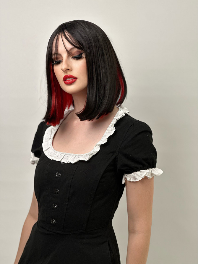Black & Red Two Tone Heat Resistant Bob  - by Allaura
