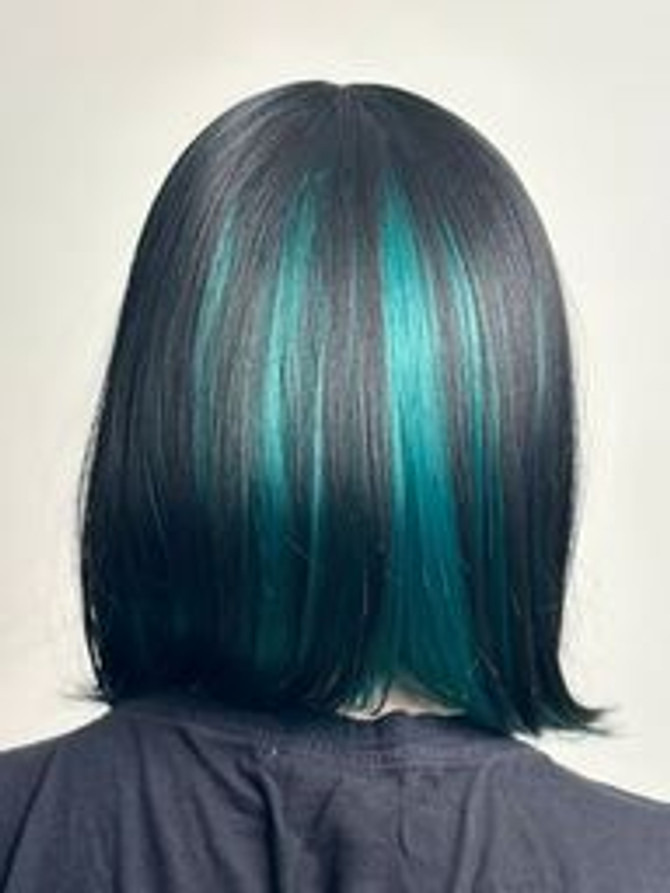 Black & Emerald Green Two Tone Heat Resistant Bob  - by Allaura