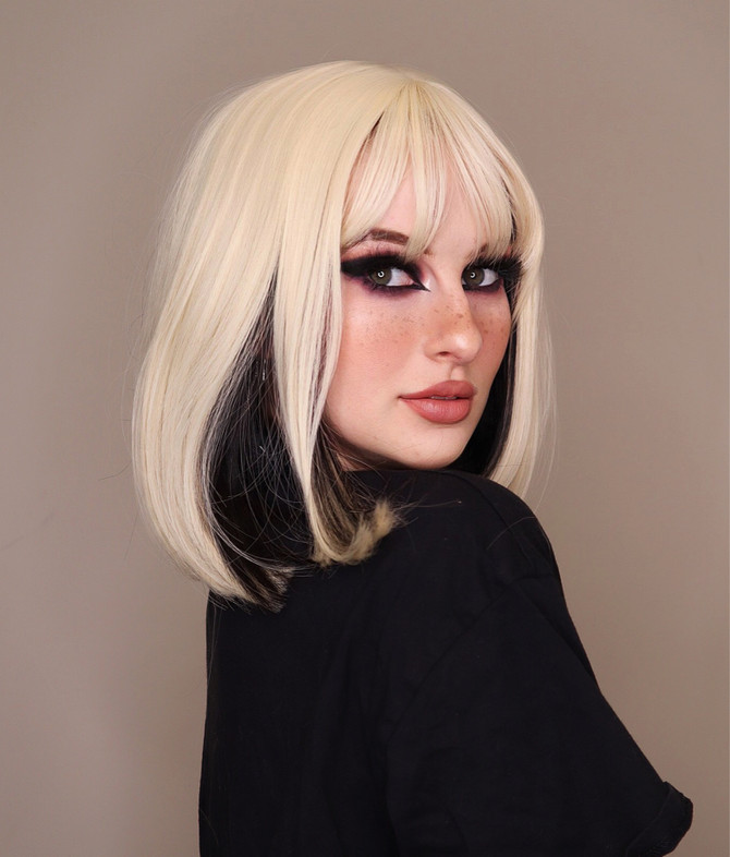 Blonde & Dark Brown Two Tone Heat Resistant Bob  - by Allaura