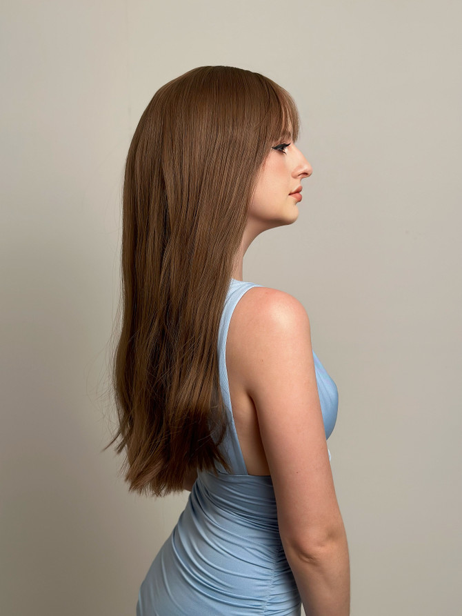 Holly - Long Straight Light Brown Wig with Fringe by Allaura